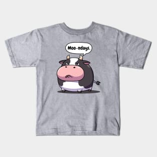 Moody Cow Hate Mondays Kids T-Shirt